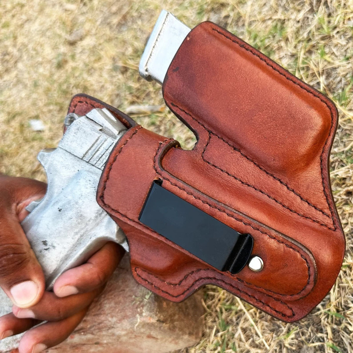 Brown IWB Leather Holster w/ Mag Pouch