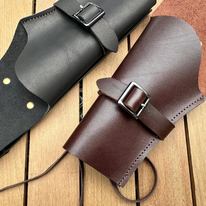 Western Leather Drop Leg Revolver Holster