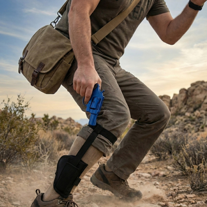 Snub Revolver Black Nylon Ankle Holster