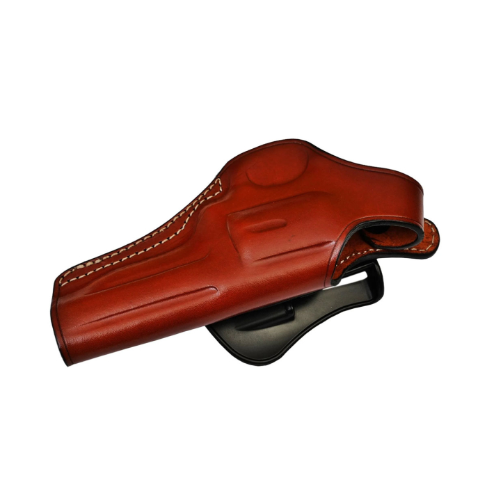 Premium Genuine Brown Leather Paddle Holster for Colt King Cobra & Python .357 Magnum – Includes SpeedLoader Pouch