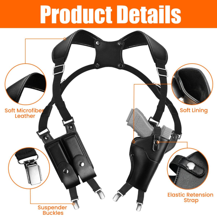 Polished Black Vertical Shoulder Holster