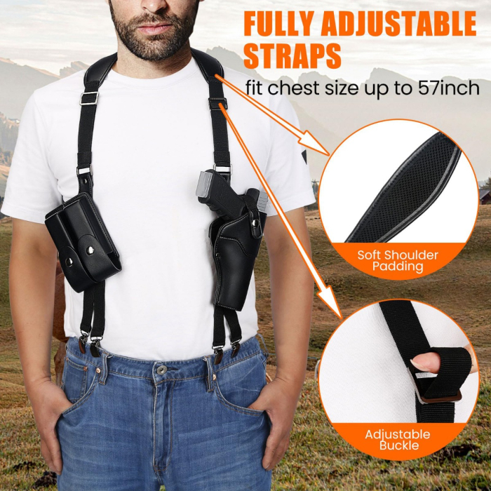 Polished Black Vertical Shoulder Holster