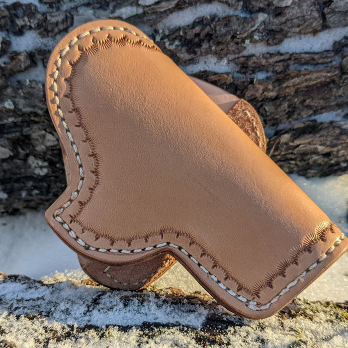 Premium Handcrafted Scalloped-Edge OWB Leather Holster