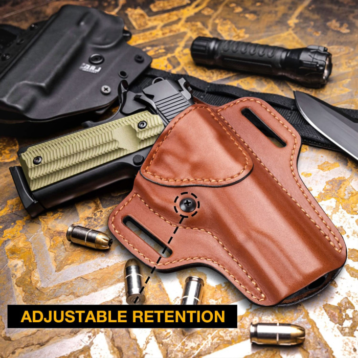 Premium Leather OWB Belt Holster For Full Size Pistol