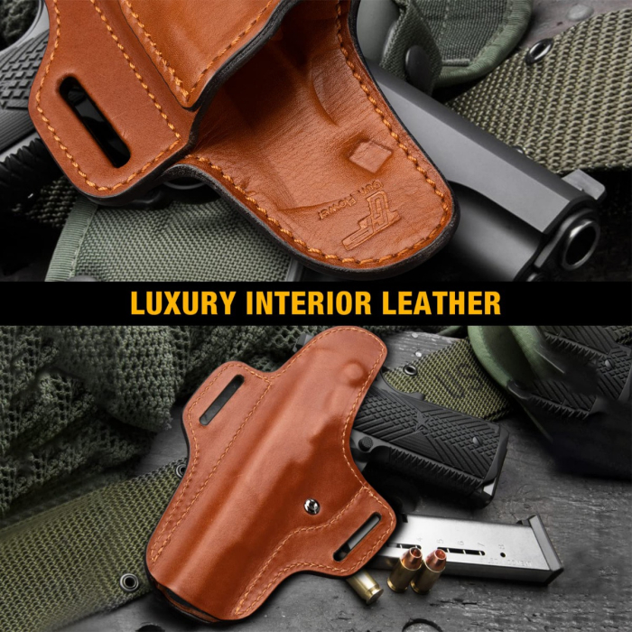 Premium Leather OWB Belt Holster For Full Size Pistol