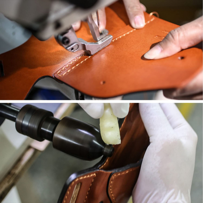 Premium Leather OWB Belt Holster With Sweat Guard