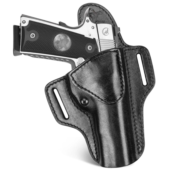 Premium Leather OWB Belt Holster With Sweat Guard