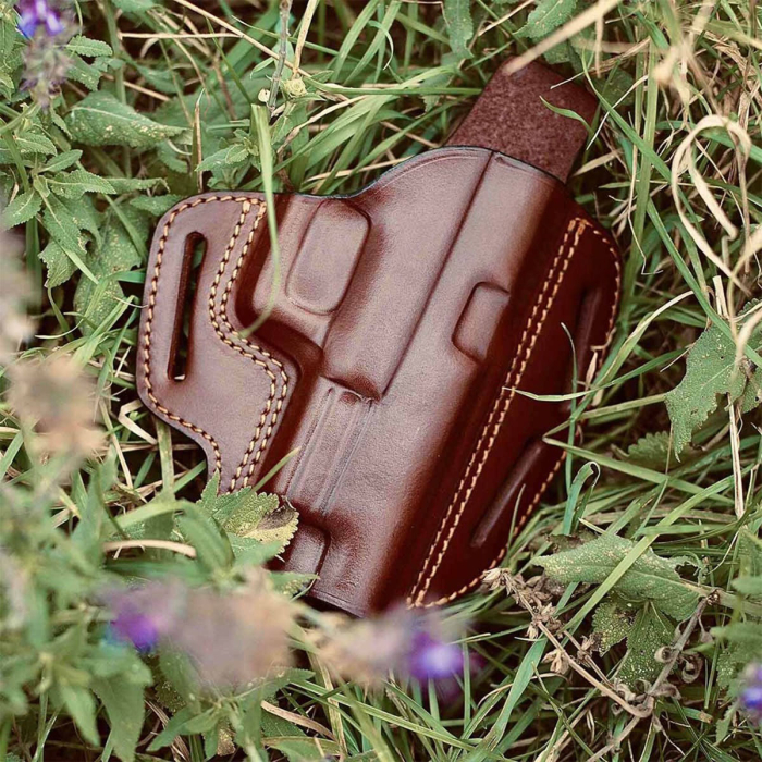 OWB Leather Gun Holster with Custom Molding - Premium Handcrafted Multiple Position Carry Holster