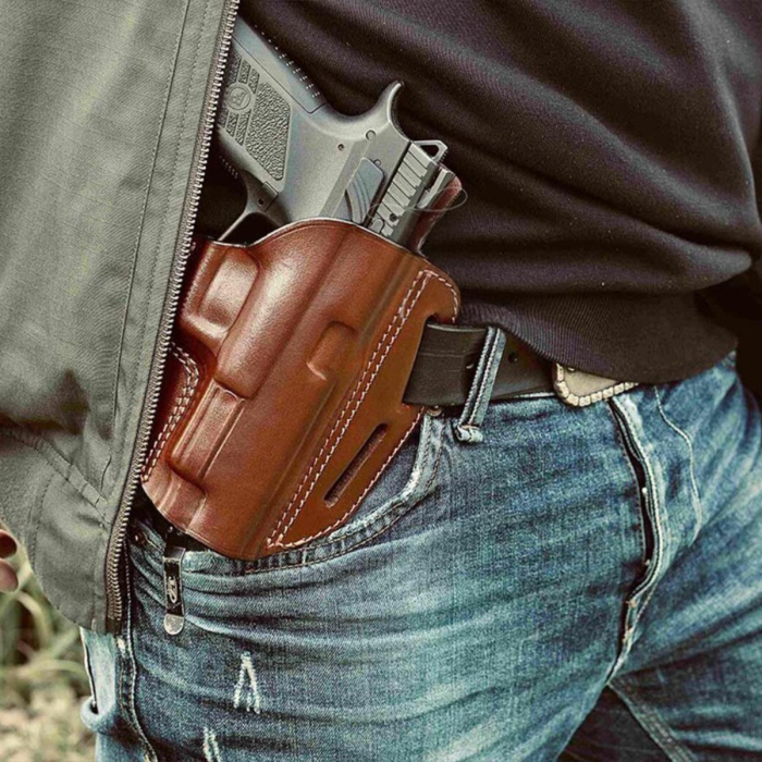 OWB Leather Gun Holster with Custom Molding - Premium Handcrafted Multiple Position Carry Holster