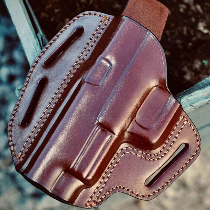 OWB Leather Gun Holster with Custom Molding - Premium Handcrafted Multiple Position Carry Holster