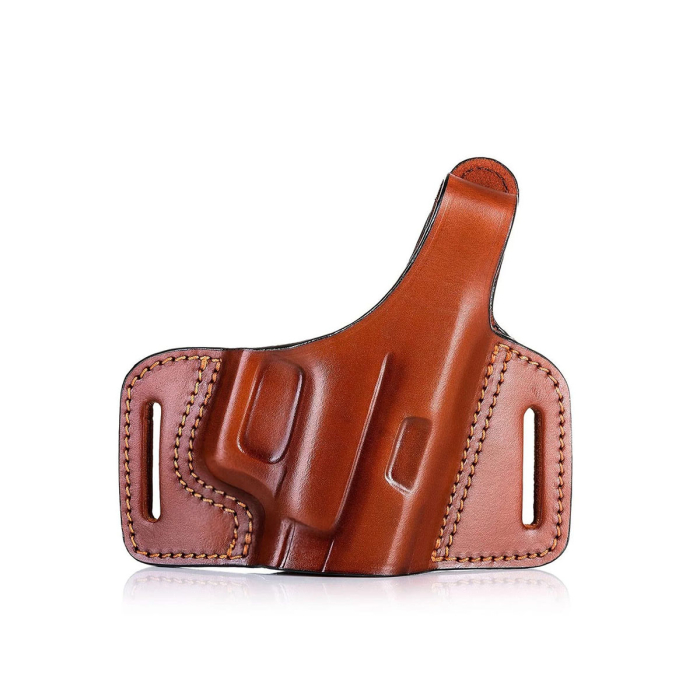 Premium Handcrafted OWB Leather Gun Holster - Custom Molded for Perfect Fit and Security with Reinforced Steel Thumb Break