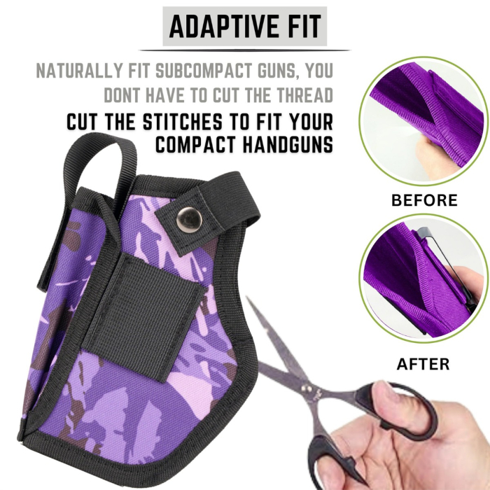 Purple Camouflage Nylon IWB OWB Holster With Mag Pouch