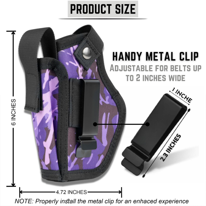 Purple Camouflage Nylon IWB OWB Holster With Mag Pouch