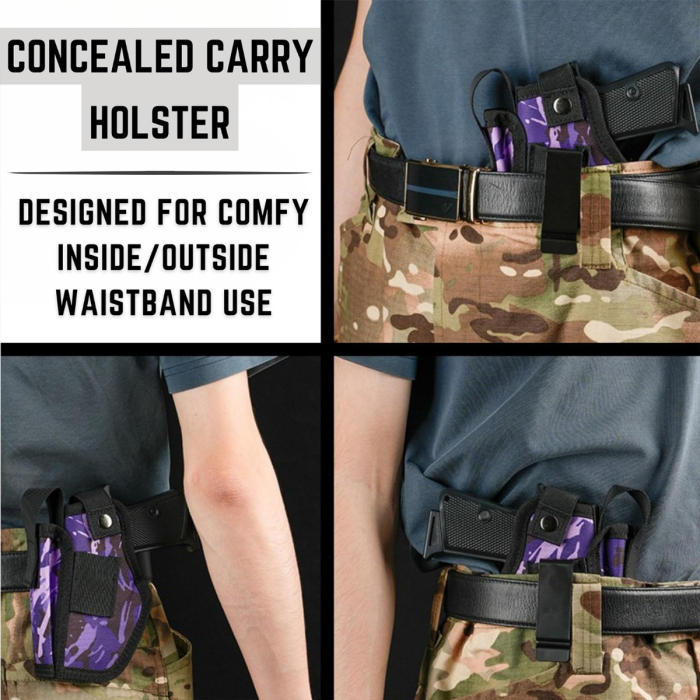 Purple Camouflage Nylon IWB OWB Holster With Mag Pouch