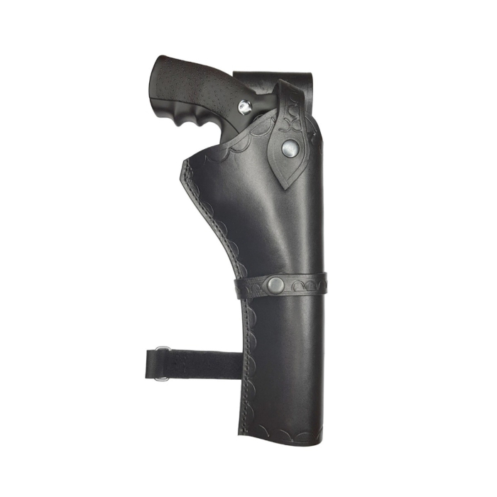 OWB Belt Carry Black Leather Revolver Holster