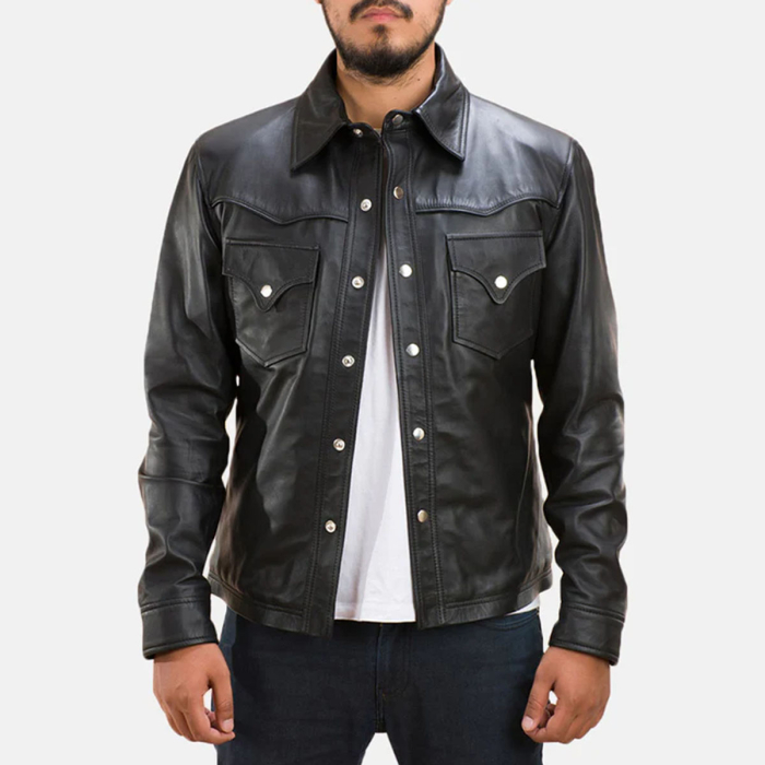 Ranchson Black Leather Shirt
