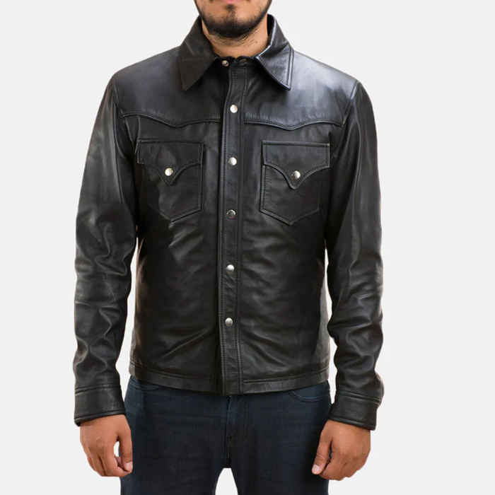 Ranchson Black Leather Shirt