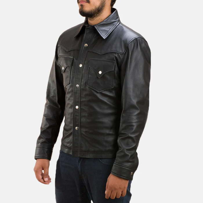 Ranchson Black Leather Shirt