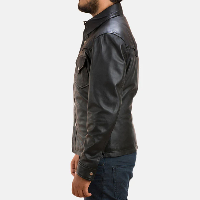 Ranchson Black Leather Shirt