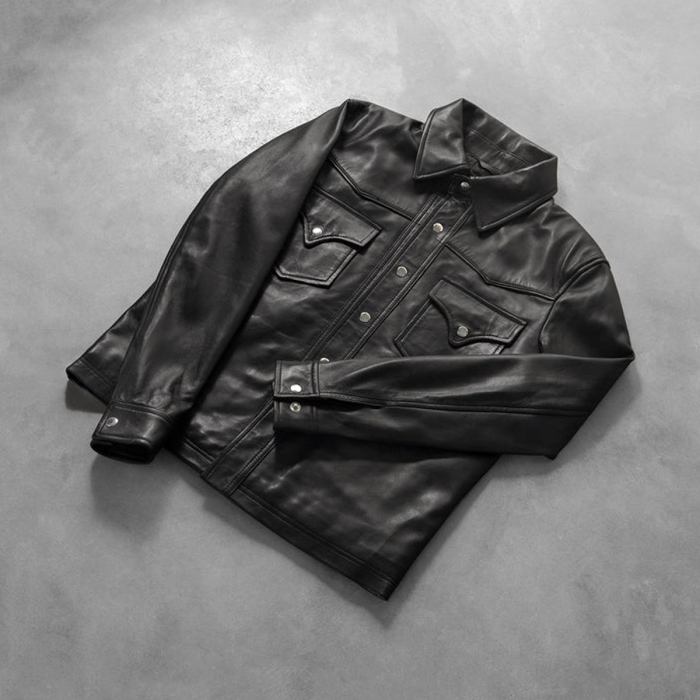 Ranchson Black Leather Shirt