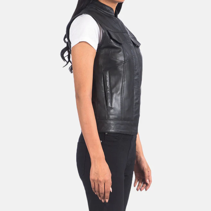 Rayne Moto Black Leather Vest