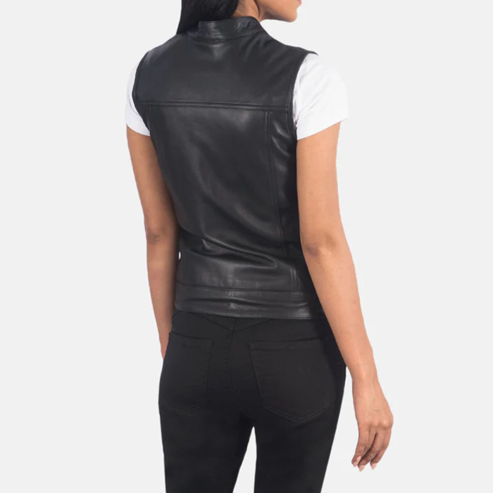 Rayne Moto Black Leather Vest