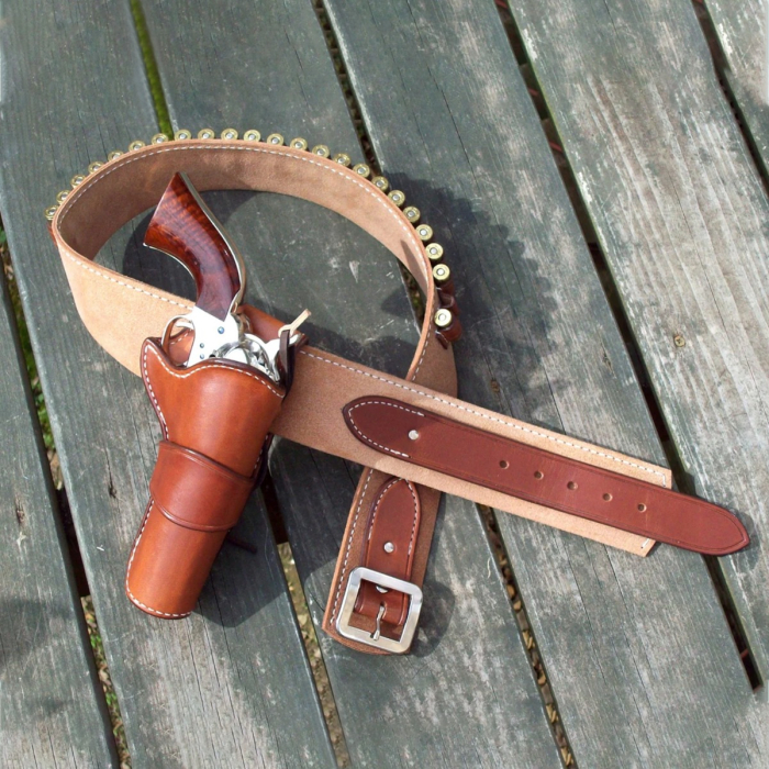 Reddog Leather “The Duke” Cowboy Action Gunfighter Rig – John Wayne Style Holster & Cartridge Belt