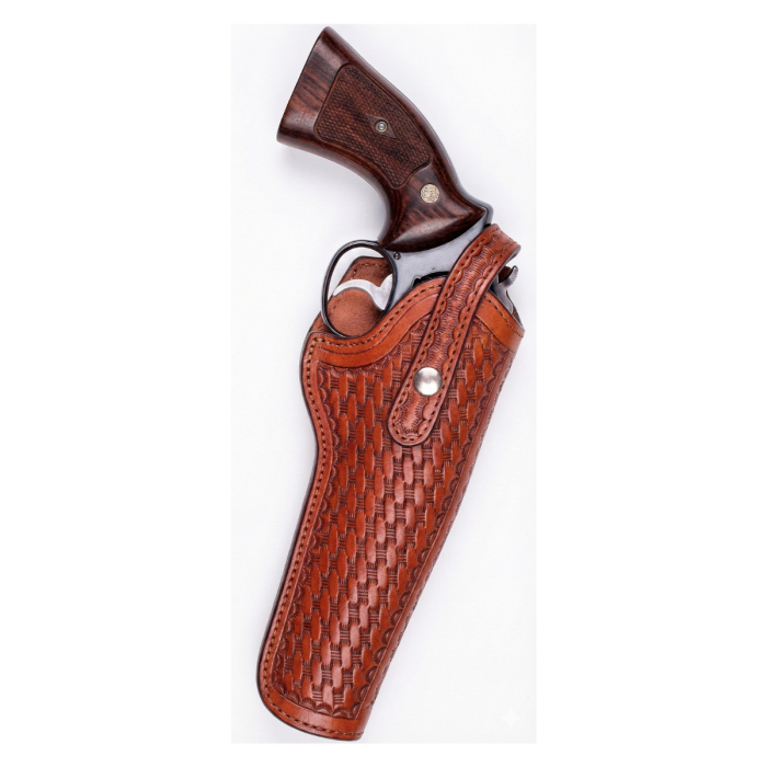 Brown Revolver Leather Holster with Retention Strap