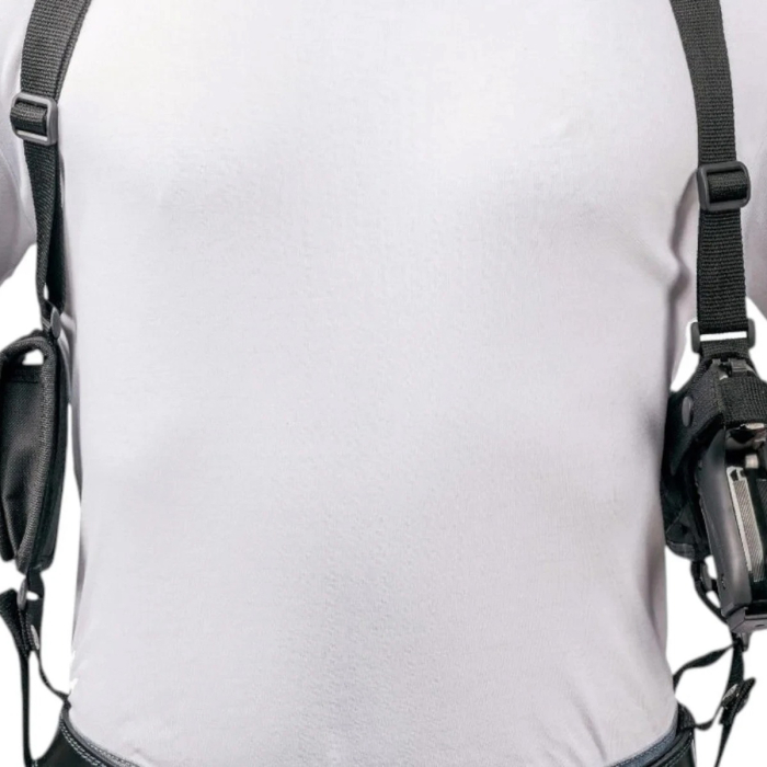 Black Nylon Horizontal Shoulder Holster – Mag Pouch