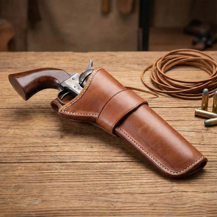 Rooster Straight-Draw & Cross-Draw Leather Holster for Single-Action Revolvers