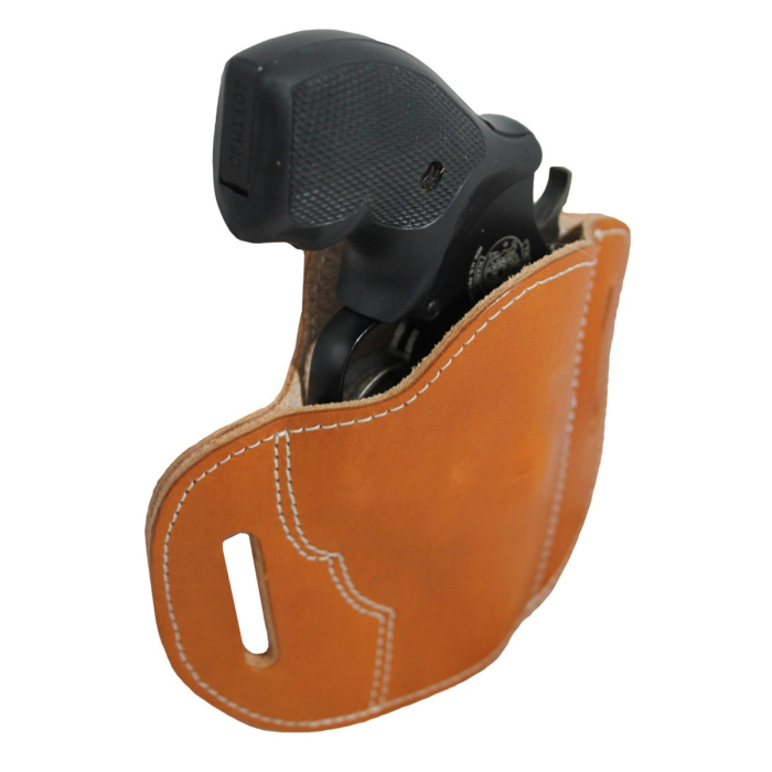 Saddle Tan Leather Pancake Belt Slide Holster