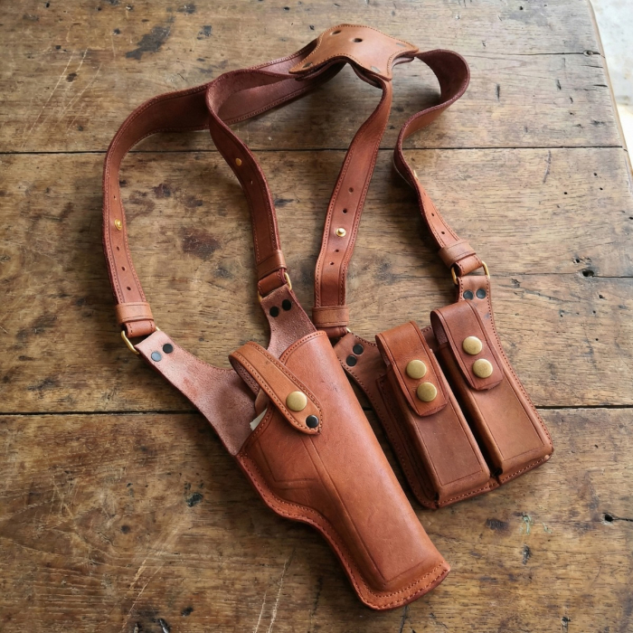 Leather Shoulder Holster for 9mm With Mag Pouches