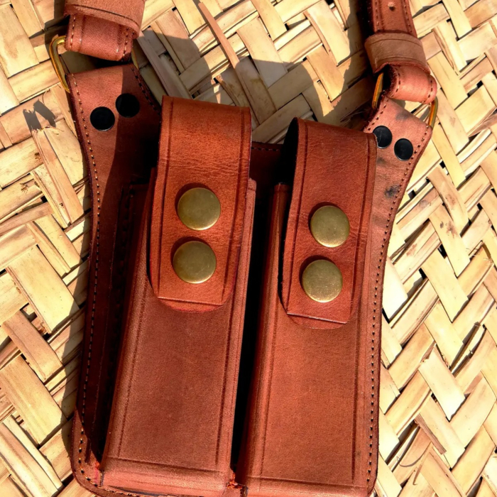Leather Shoulder Holster for 9mm With Mag Pouches