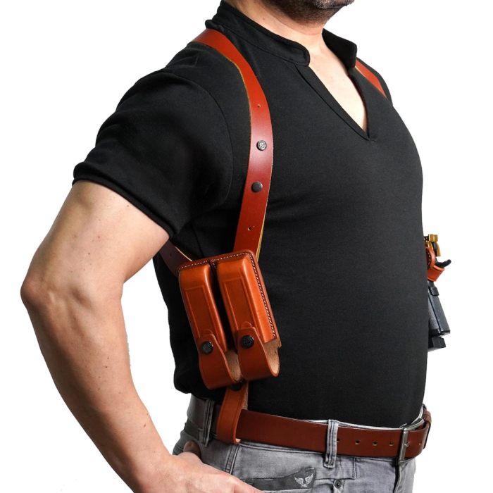 Brown Miami Vice Shoulder Holster With Mag Pouch