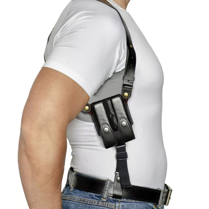 Black Leather Shoulder Holster for Makarov Pistol