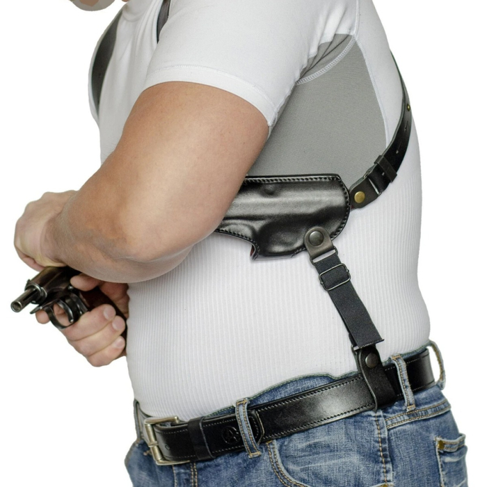 Black Leather Shoulder Holster for Makarov Pistol