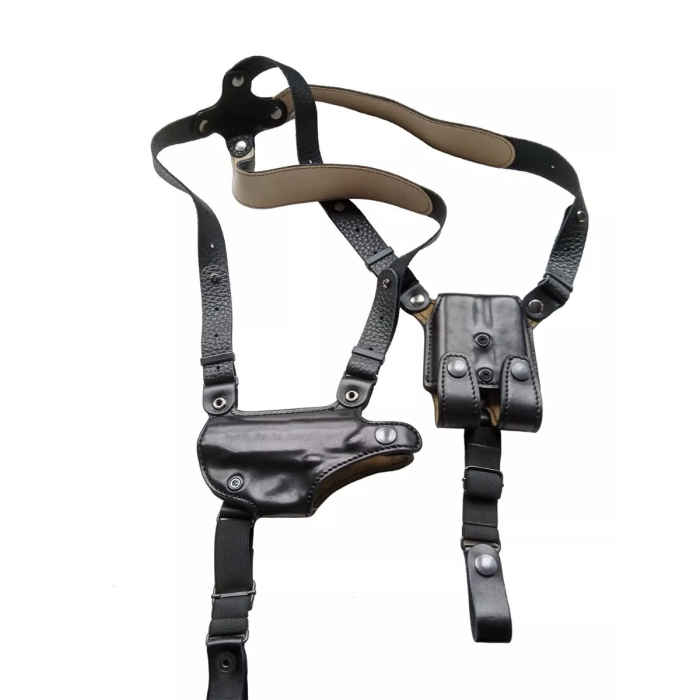 Black Leather Shoulder Holster for Makarov Pistol