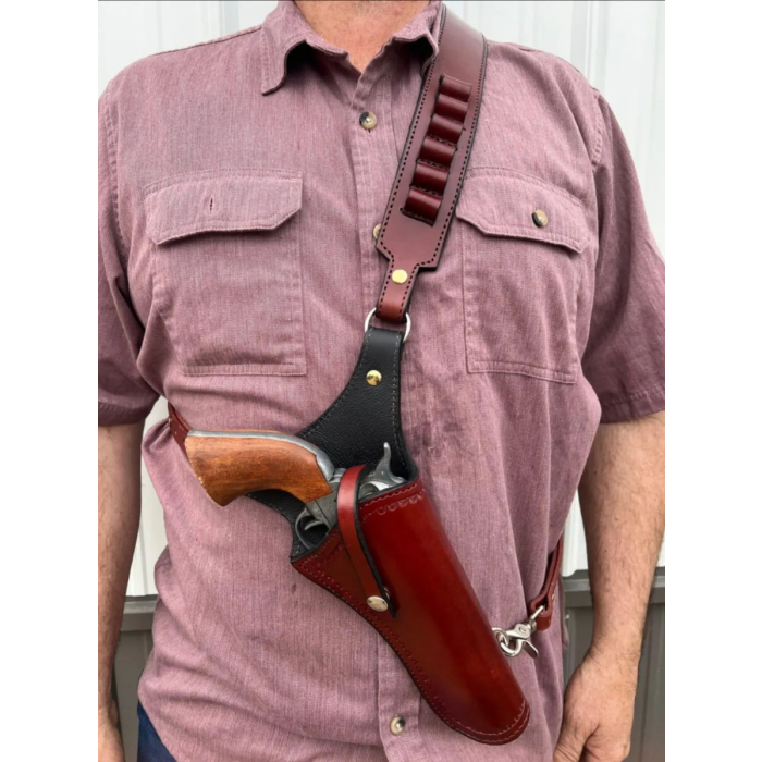 Single Action Revolver Leather Bandolier Sling Holster Custom Fit