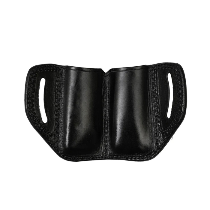 Double Mag Pouch for Single Stack Mags, OWB Magazine Pouch for Belts – Classic Black