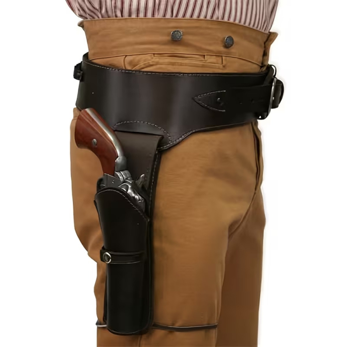 Western Faux Leather Drop Leg Holster Belt