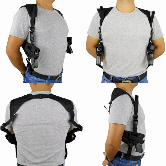 Black Tactical Double Pistol Underarm Shoulder Holster