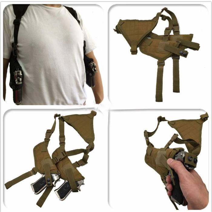Brown Tactical Double Pistol Underarm Shoulder Holster