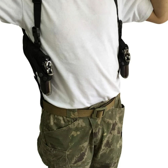 Black Tactical Double Pistol Underarm Shoulder Holster