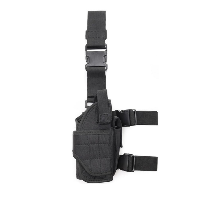 Tactical Nylon Drop Leg Holster with Adjustable Straps Black