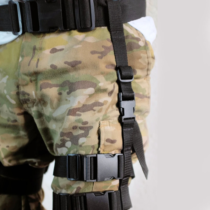 Tactical Twin Thigh Harness – Handcrafted Adjustable Straps for Adventurers & Survival Style