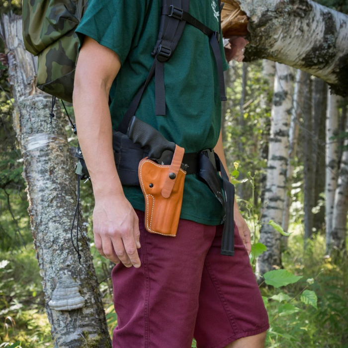 Tan Leather Alaska Hunter Hip Holster