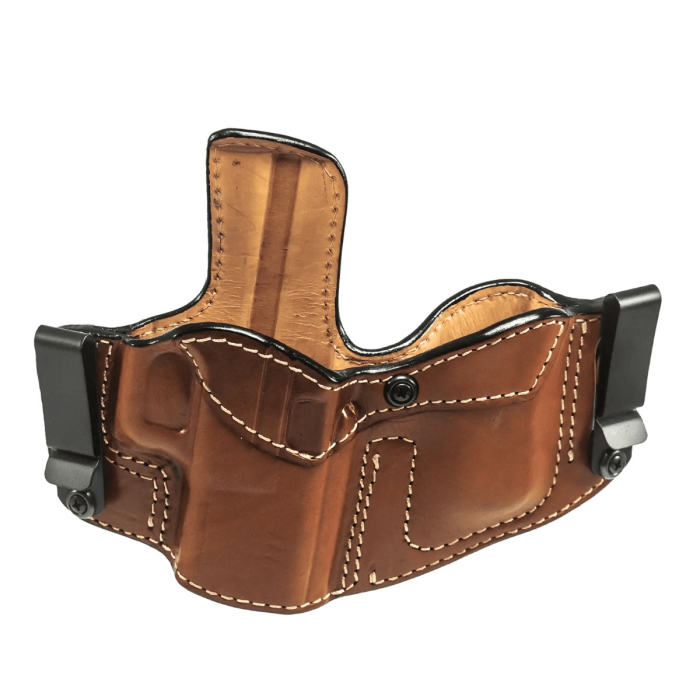 Brown Leather Dual Carry Holster With Mag Pouch
