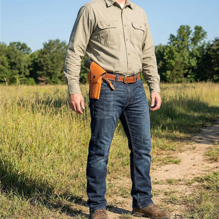 Tan Leather OWB Hip Holster