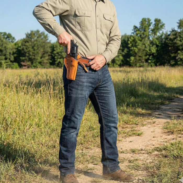 Tan Leather OWB Hip Holster