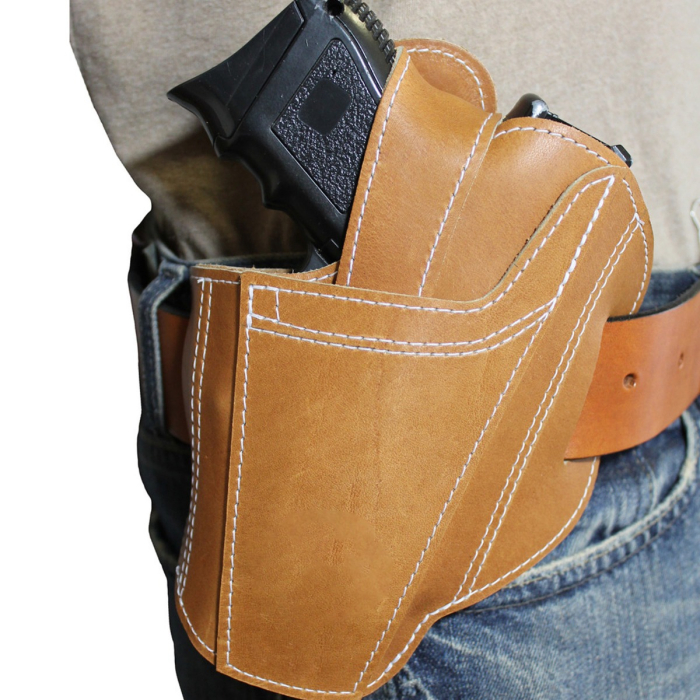 Tan Leather Ambidextrous Pancake Holster